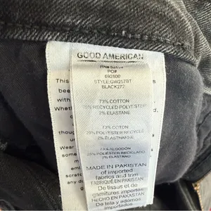Good American Black Distressed Skinny Jeans Size 12 / 31 Stretch Denim thumbnail 2