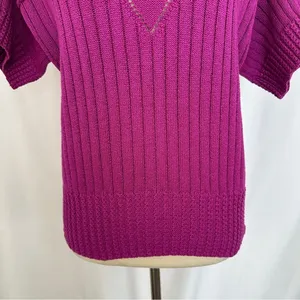 Vintage College Point Sweater Womens Medium Short Sleeve Round‎ Neck Made In USA thumbnail 3