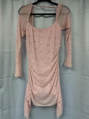 Oh Polly Beautiful beaded pink dress thumbnail 2