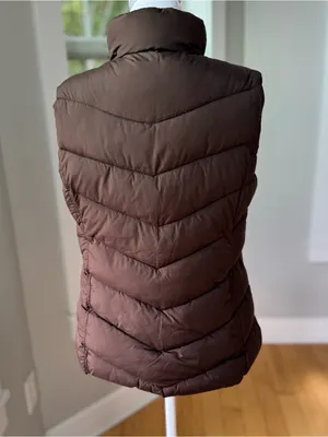 GAP Chocolate Brown Puffer Vest Size Small thumbnail 3