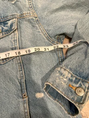 Old Navy Distressed Denim Jacket Light Wash thumbnail 5