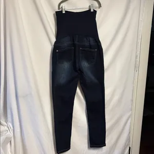 Bella Vida Maternity Jeans Stylish Dark Blue High-Waist for comfort. thumbnail 2