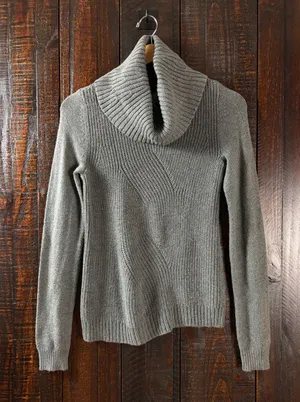 GAP Very Soft Cowl Neck Gray Sweater XS thumbnail 1