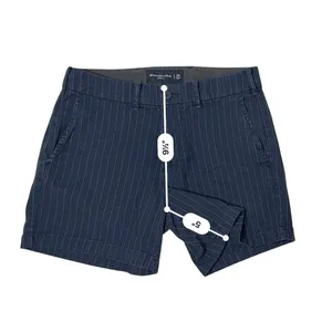 Abercrombie & Fitch Blue Stripe Stretch Chino Shorts 29 Mid Rise 4.5" Inseam thumbnail 4