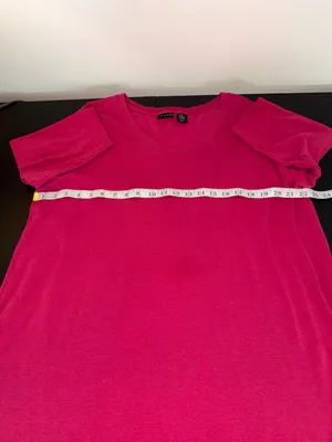 Tahari Pink V-Neck Pima Cotton Blend Plus Size Tunic 2X thumbnail 5
