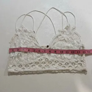 Free People FP One Lace Bralette White Crochet Strappy Boho Top Size L (Flawed) thumbnail 8