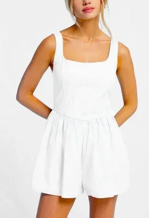 LA Hearts White Romper thumbnail 1