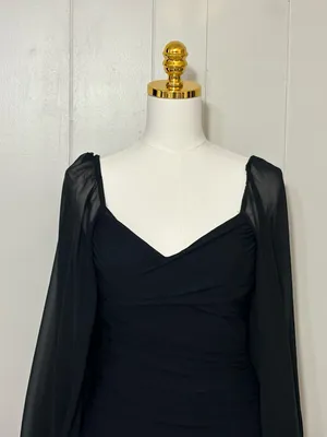 Hello Molly Expected Beginnings Ruched Mini Dress Black Size M thumbnail 4