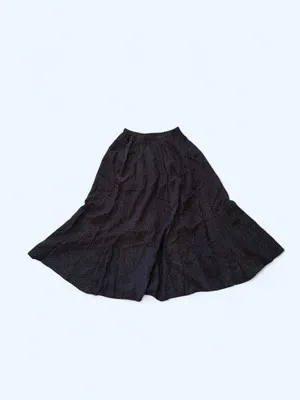 Black polka dot midi skirt with elastic waistband size M thumbnail 3