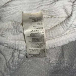 Free People Care Gauze Boho Minimalist Textured Ivory Stretch T-Shirt Size Small thumbnail 13