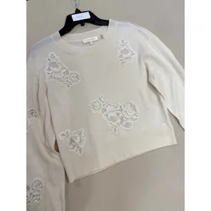 Loveshackfancy Lazuli Cashmere & Lace Sweater Small thumbnail 6