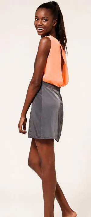 Vero Moda ASOS Gray Coral Open Back Colorblock Mini Dress S thumbnail 1