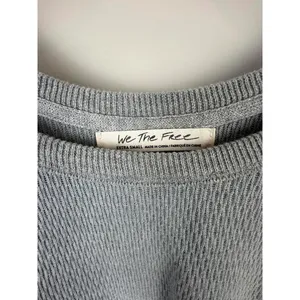 We The Free Rainbow Dream Bohemian Gray Oversized Thermal Sweatshirt - Size - XS thumbnail 3