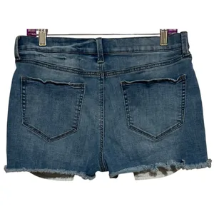 Mudd Women's FLX Stretch High-Rise Shortie‎ Button Up Jean Shorts Size 13 thumbnail 2