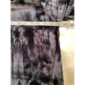 Ginger G Women's Black and Gray Cold-Shoulder Tie-Dye Short-Sleeve Top L thumbnail 4
