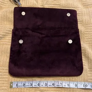 Merona brown faux fur clutch w/a tassel top zip fold over like new thumbnail 6