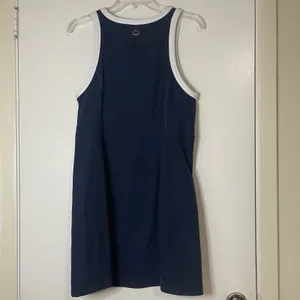 Beyond Yoga Spacedye Outlines Dress in Navy White size small thumbnail 8