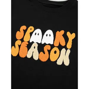 Embroidered Spooky Season Long Sleeve Round Neck Sweatshirt thumbnail 5