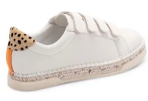 NEW Dolce Vita Marny Sneakers White Hook & Loop Low Top Shoes Calf Hair thumbnail 1