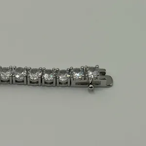 Kay Jewelers Moissanite Diamond Tennis Bracelet 4mm Round Cut VVS Silver 9 Inch New No Pass thumbnail 5