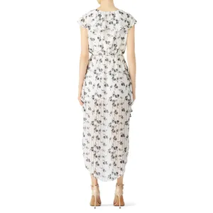 Elliatt Womens Sheer Flora Bloom Maxi Fluncy Ruffled Dress White Pink Size Small thumbnail 2