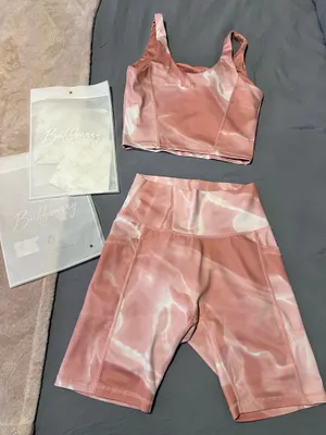 Buffbunny Crystal Crop and BuffBunny Limitless Bike Shorts Rose thumbnail 2