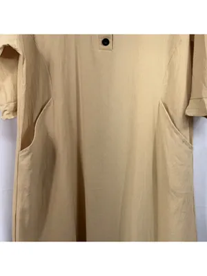Women’s Beige Button Front Maxi Dress Size 2XL thumbnail 5
