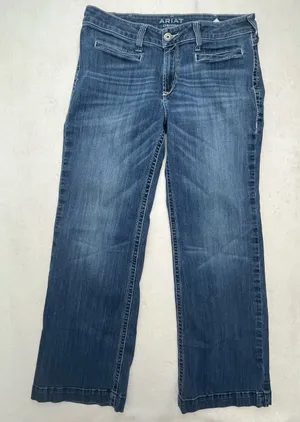 Ariat Women’s Medium Wash Stretch Wide Leg Denim Trouser Jeans Pants⁠ Size 32R thumbnail 1