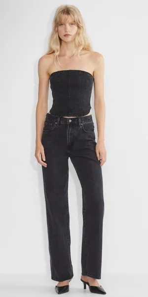 Aritzia Denim Forum Black Denim corset thumbnail 1