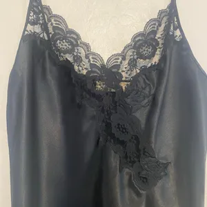 VTG Victoria's Secret Gold Label Lace Slip Midi Dress Womens Sz Large Goth LBD thumbnail 3