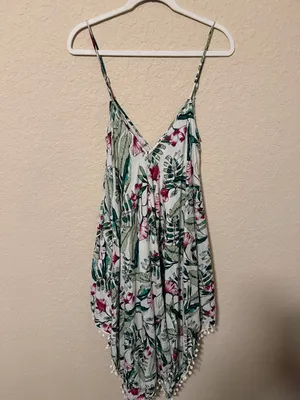 Japna Floral Spaghetti Strap Maxi Dress in Green & Pink thumbnail 3