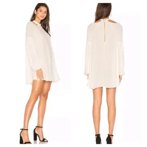Free People Drift Away White Cold Shoulder Balloon Sleeves Tunic Dress Medium thumbnail 3