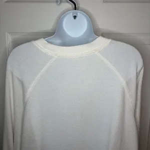 Red Dress Boutique Z Supply Happy Graphic Print Sweatshirt Ivory White Crew Neck Lightweight M thumbnail 7