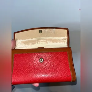Dooney & Bourke Pebbled Leather Awl Checkbook Organizer Kisslock Trifold Wallet thumbnail 3