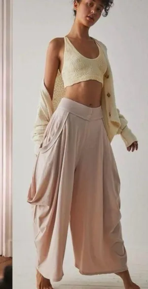 Free People Intimately Summer Slumbers Wide Leg Draped Harem Pants | Size XS thumbnail 7