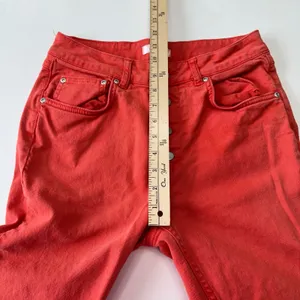 Anine Bing Denim Jeans Button Fly High Rise Orange‎ Peach Women's Size 28 thumbnail 12