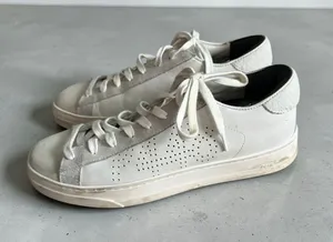 P448 Women’s White Leather Sneakers Size 38 / US 8 thumbnail 1