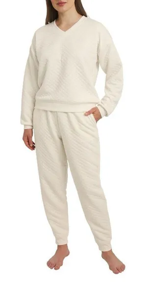 Lands’ End Ivory Quilted Lounge Set XXL thumbnail 1