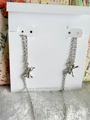 Kendra Scott Bow Strand Collar Necklace Silver Color thumbnail 3