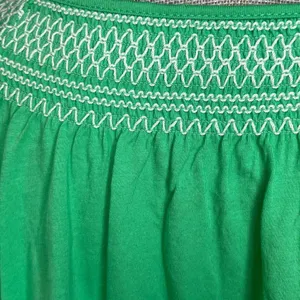 RXB Embroidered Cotton Shirt Flowy Boho Green Medium M 3/4 Quarter Sleeve NWT thumbnail 7