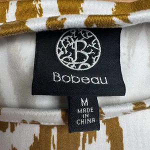 Bobeau Women's Zebra Print Off Shoulder Short Sleeve‎ Tunic Top Size Medium thumbnail 4