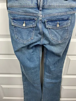 Hollister Low Rise Bootcut Jeans Light Denim Womens Flap Pocket Y2K Style 26 2R thumbnail 3
