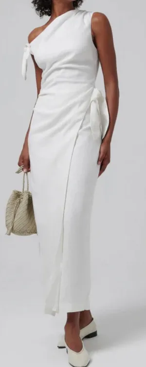 SIR White Tamara Tie MIDI Dress thumbnail 1