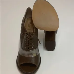 Daniblack open toed shoe booties size 8.5 A14‎ Brown thumbnail 10