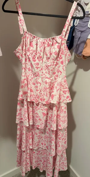 Amazon Pink Floral Dress thumbnail 1