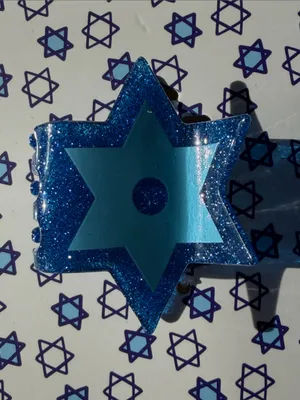 NWT Blue Star of David Hair Claw Clips Set Hanukkah Jewish Holiday Glitter thumbnail 3