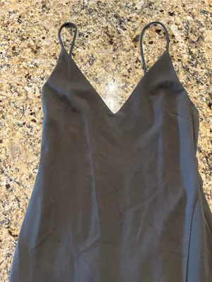 Backstage Asymmetrical Slip Dress XS Olive Green Side Slit Minimalist Midi thumbnail 2