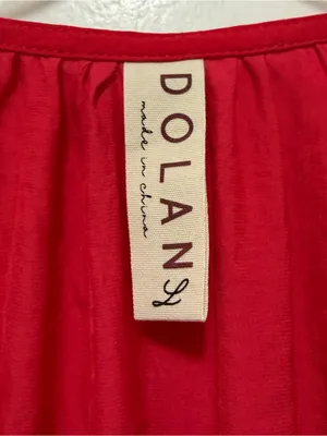 Anthropologie Dolan Red Satin V-Neck Smocked Waist Peplum Blouse Large thumbnail 5