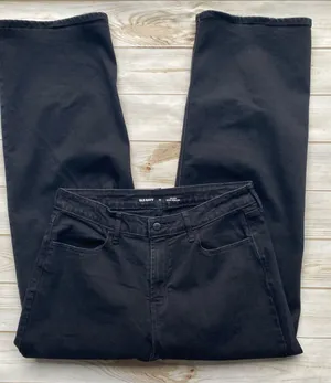 Old Navy high rise WOW Wide leg black stretch denim jeans fall winter 14 thumbnail 1