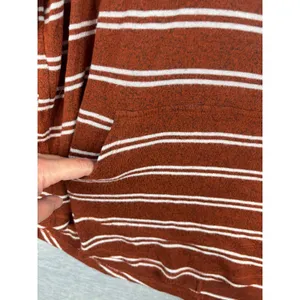 Market & Spruce Striped Hoodie Rust Orange White Pullover 1X Pocket Curved Hem thumbnail 4